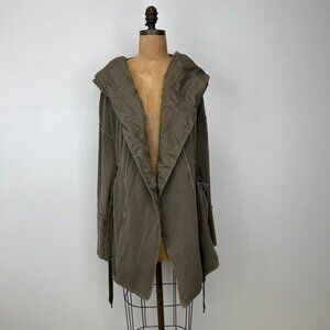Free People Jacket Women Extra Small Hood Boho Tie Pocket Coat Work Hype Core Ex
